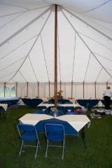 Interior of traditional marquee Weald and Downland Museum